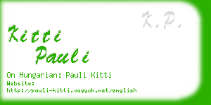 kitti pauli business card